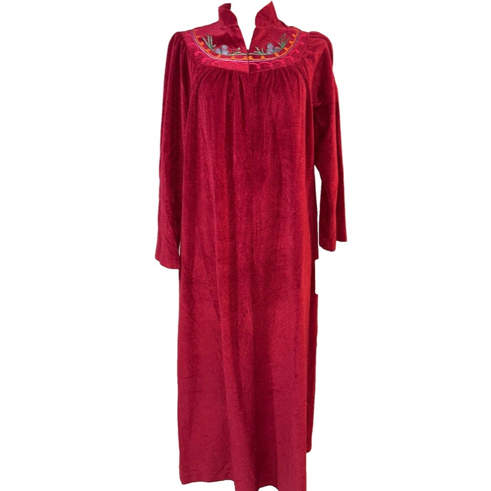 Shadowline Vintage NWT 1982 Womens Long Velour Robe/Nightgown/House Dress size S